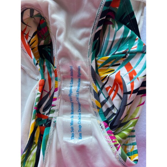 Shade & Shore Womens Tropical One-Piece Swimsuit Ring Detail XS Multi-Color - Picture 7 of 7
